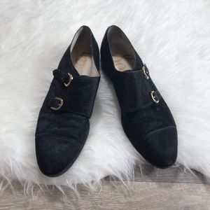 Sam edelman balfour black calf hair shoes size 8M